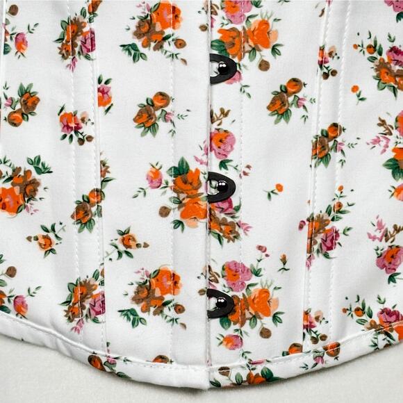 Corset Story Overbust Corset in White Floral Print | 6 - Picture 5 of 11